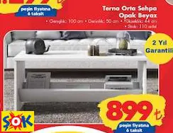 RUUM STORE TERNA ORTA SEHPA OPAK BEYAZ